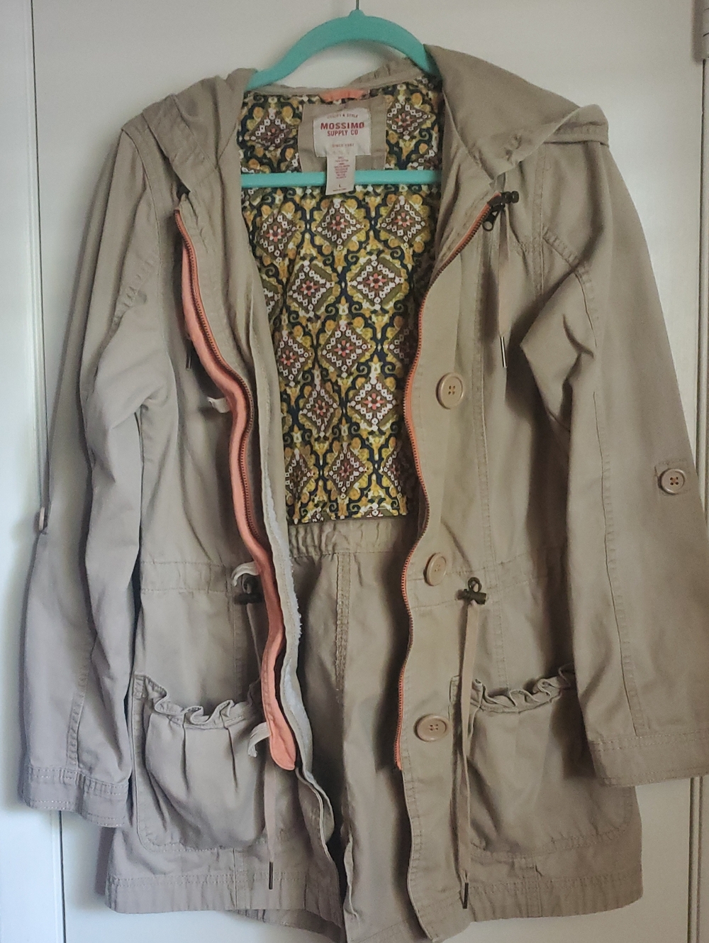 Mossimo Supply Co. Women's Khaki Hooded Utility Jacket